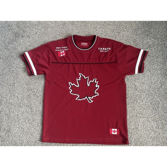 Canada Athletics Team Canada Soccer Hockey Jersey Maple Leaf Embroidered Red L - Picture 1 of 6
